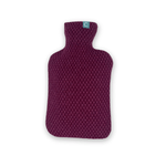 Recycled Cashmere Hot - water Bottle Cover - Deep Red Pattern - Cashmere Circle